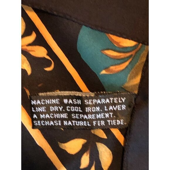 Basha Scarves Womens Black Green Maroon Fruit Pineapple Bird Scarf - Picture 4 of 4